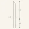 Rhino RS004 316 Stainless Steel Static Bollard 1500 x 114 mm - Image 2