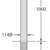 Rhino RS001 Stainless Steel Static Bollard 1500 x 114 mm - Image 2
