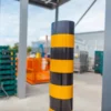 black and white service bollard