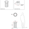 Ollerton M3 Contemporary Stainless Steel Flared Top 40L Litter Bin