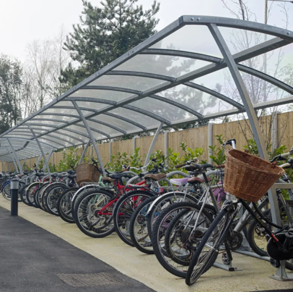 pluto galvinised steel cycle shelter