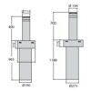 BFT Stoppy B 500 rising bollard automatic dimensions