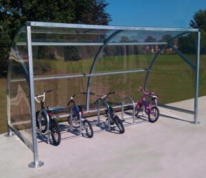 velozone galvinised cycle shelter