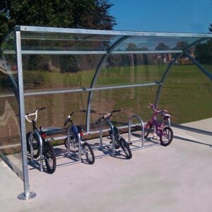 velozone galvinised cycle shelter