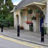 decorative bollard on side of street