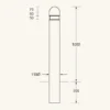 Circular Timber Bollard with Rounded Top spec