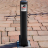 black bollard in driveway