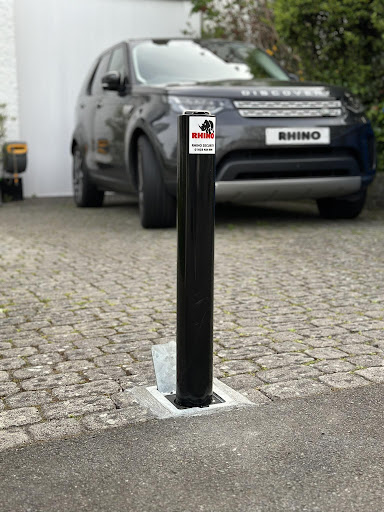 One security bollard outside private house and driveway