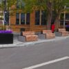 Bench bollards on a street