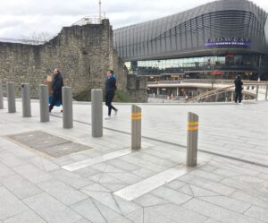 Bollards outside shopping mall