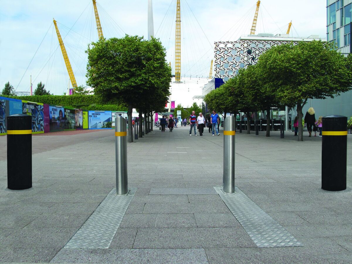 Bollards outside stadium