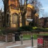 Bollards outside church